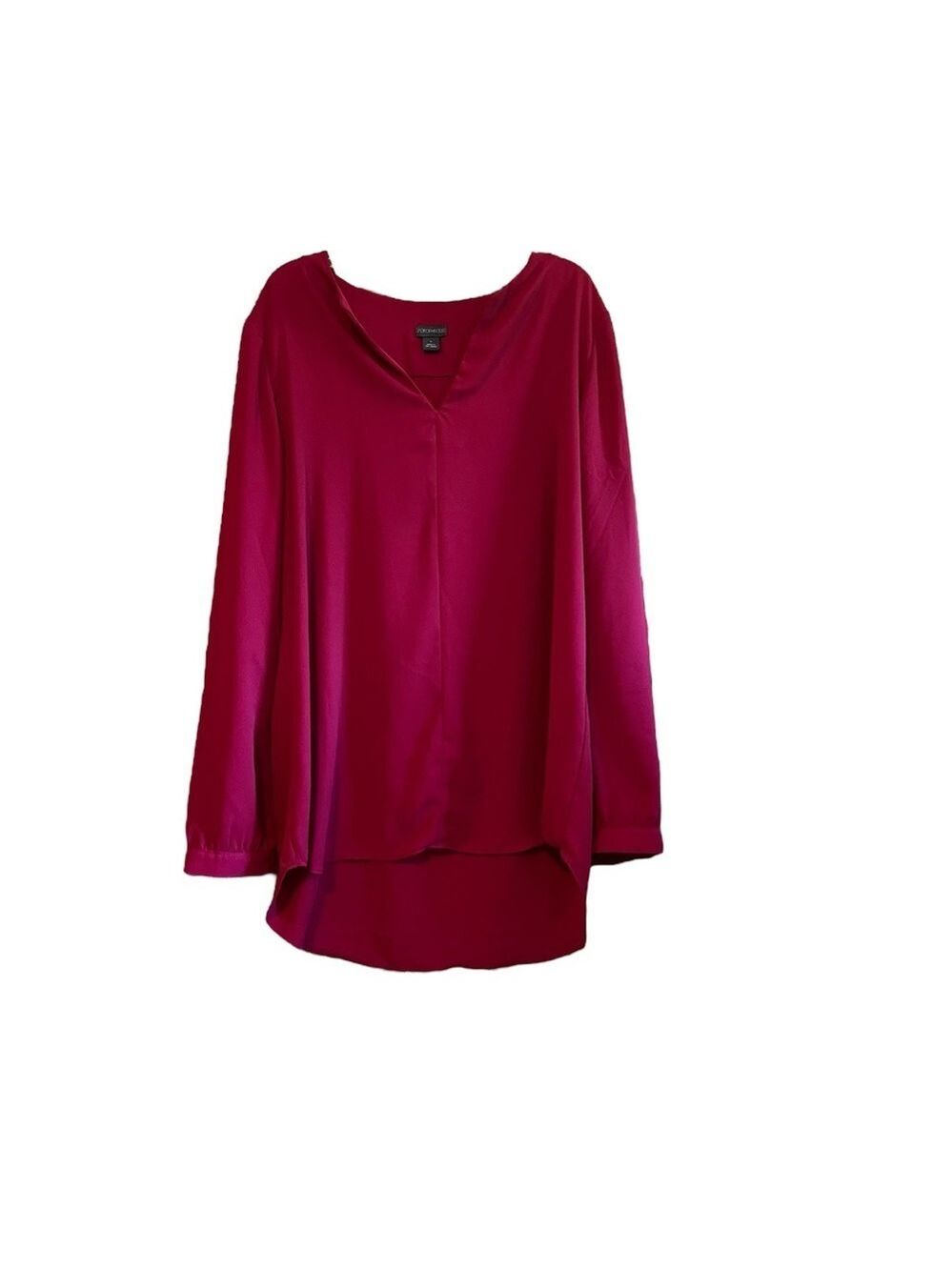 Porophrose Cranberry Blouse Long Sleeve Woman Large